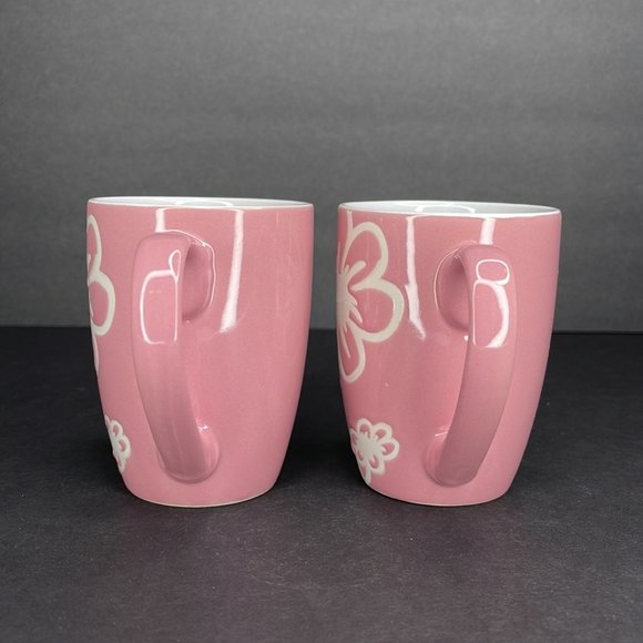 Pink Floral Etch Design Mug - Picture 2 of 2